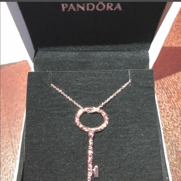 Pandora Rose Gold Regal Key Necklace 
